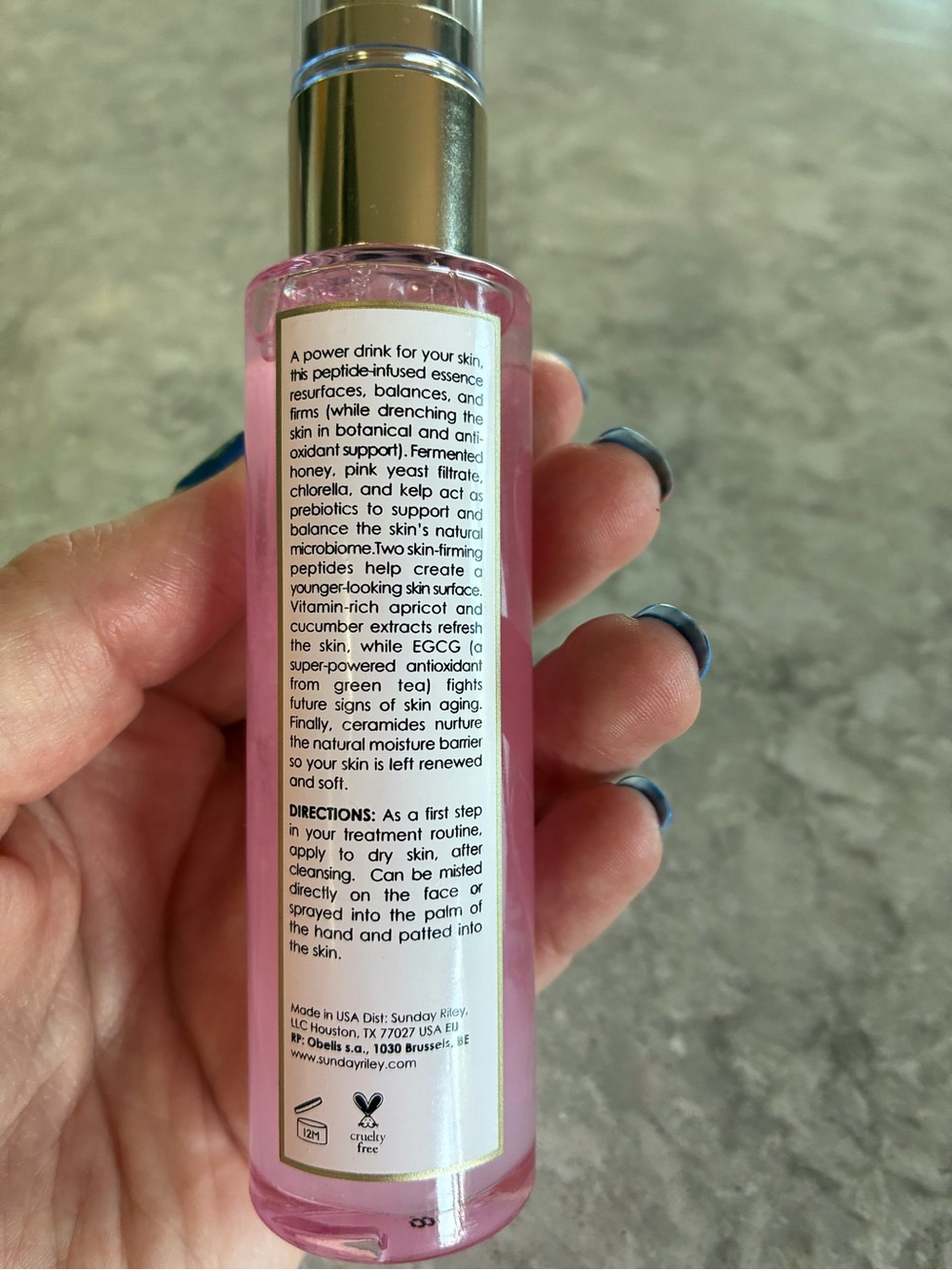 Sunday Riley Pink Drink Firming Resurfacing Essence – Pink & Silver Bottle - Picture 4 of 4